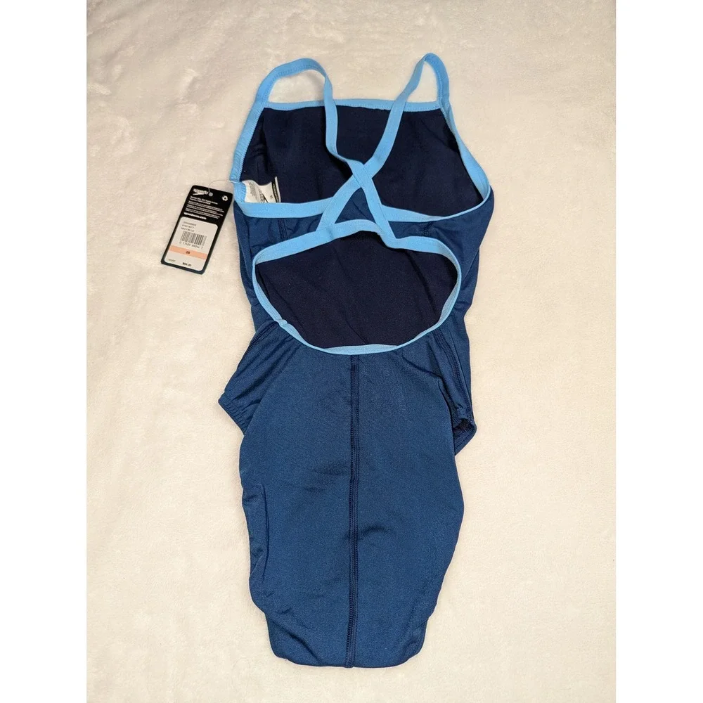Speedo Endurance+ Flyback Training Swimsuit Navy Blue 819016317 Size‎ 28